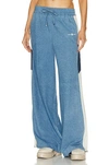 AMIRI CHAMBRAY WIDE LEG TRACK PANT