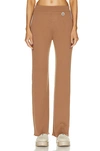Moncler Logo-patch Ribbed-knit Trousers In Camel