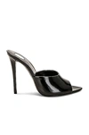 Saint Laurent 110mm Goldie Leather Mule Sandals In Nero