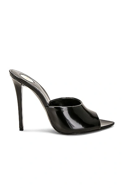Saint Laurent 110mm Goldie Leather Mule Sandals In Black
