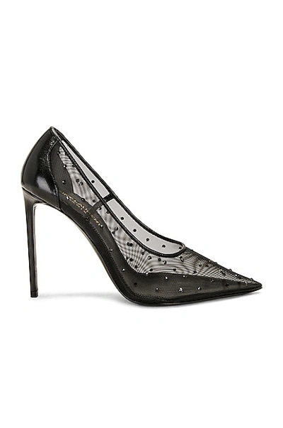 Saint Laurent Anja Pointed Toe Pumps In Nero