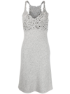 ERMANNO SCERVINO GREY SHORT DRESS WITH CROCHET INSERTS