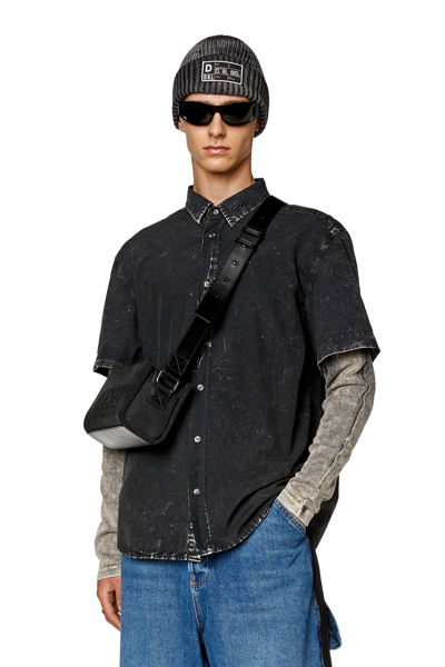 Diesel Shirt In Poplin And Ribbed Jersey In Multicolor