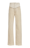 Isabel Marant Frayed Detail Cotton Trouser In Ivory