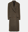 Acne Studios Bouclé-texture Wool-blend Coat In Taupe Grey