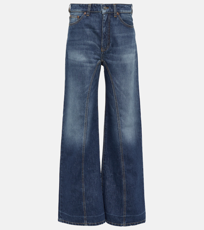 Victoria Beckham Brigitte Cotton Denim Straight Jeans In Blue