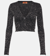 Missoni V-neck Paillette Rib Crop Cardigan In Black