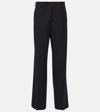 DRIES VAN NOTEN PINSTRIPE WOOL STRAIGHT PANTS