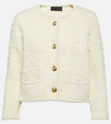 Nili Lotan Bridget Wool Knit Short Jacket In White