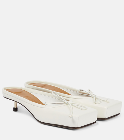 Jacquemus Les Mules Bow Ballerina Slides In White