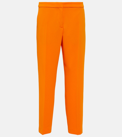 Dries Van Noten Crepe Slim Pants In Orange