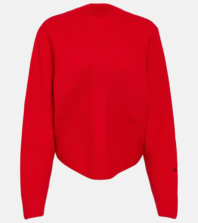 Victoria Beckham Ribbed-knit Top In Red