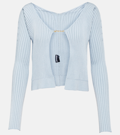 Jacquemus Blue La Maille Pralu Cropped Cardigan