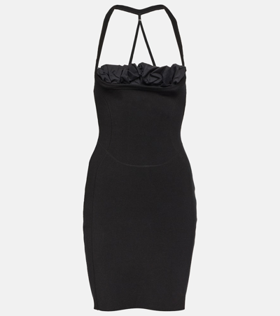 Jacquemus La Robe Maille Croissant Minidress In Black