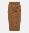 Jacquemus Tan Le Chouchou 'la Jupe De Nîmes Criollo' Denim Midi Skirt In Beige
