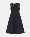 Lafayette 148 Wool-silk Crepe Cutout Dress In Black