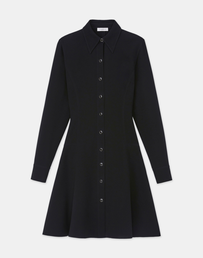 Lafayette 148 Responsible Finesse Crepe Shirtdress In Black
