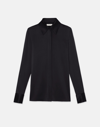 Lafayette 148 Silk Charmeuse Blouse In Black