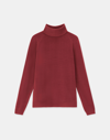 Lafayette 148 Responsible Matte Crepe Turtleneck Sweater In Classic Claret