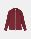 Lafayette 148 Cashmere Zip Front Cardigan In Classic Claret