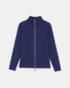 Lafayette 148 Cashmere Zip Front Cardigan In Midnight Blue