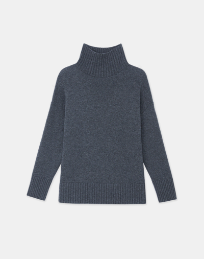 Lafayette 148 Kindcashmere Mouliné Stand Collar Sweater In Grey