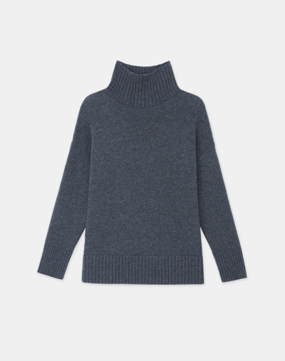 Lafayette 148 Cashmere Stand Collar Sweater In Grey