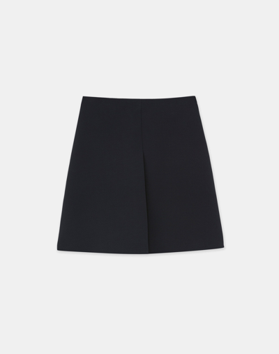 Lafayette 148 Wool-silk Crepe Mini Skirt In Black