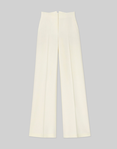 Lafayette 148 Responsible Wool Double Face Thames Pant In White