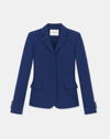 Lafayette 148 Plus-size Woolsilk Crepe Threebutton Academy Blazer In Blue