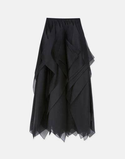 Lafayette 148 Silk Organza Layered Maxi Skirt In Black