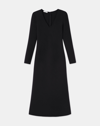 Lafayette 148 Petite Responsible Wool Nouveau Crepe Dress In Black