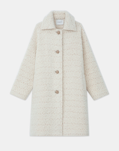 Lafayette 148 Wool-cotton Bouclé Oversized Coat In Beige