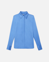 Lafayette 148 Silk Charmeuse Blouse In Blue Iris