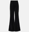 Costarellos Cotton Velvet Mid Rise Straight Pants In Black