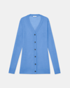 Lafayette 148 Fine Gauge Cashmere V-neck Cardigan In Blue Iris