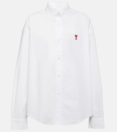 Ami Alexandre Mattiussi Oversized Cotton Shirt In Bianco