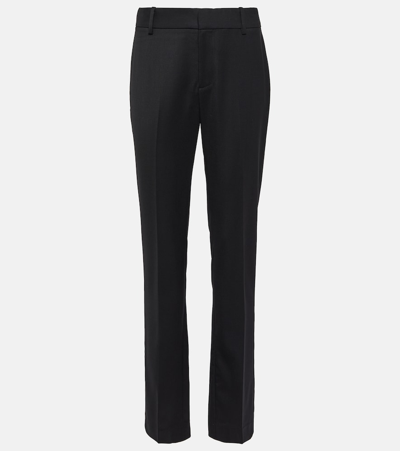 Nili Lotan Evan Straight-leg Wool Pants In Black