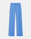 Lafayette 148 Wool-silk Crepe Gates Pant In Blue Iris