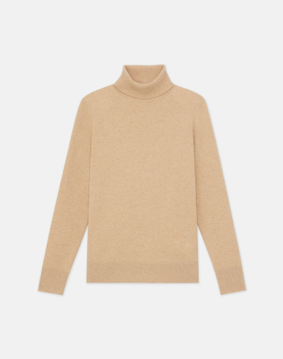 Lafayette 148 Cashmere Turtleneck Sweater In Dune Melange