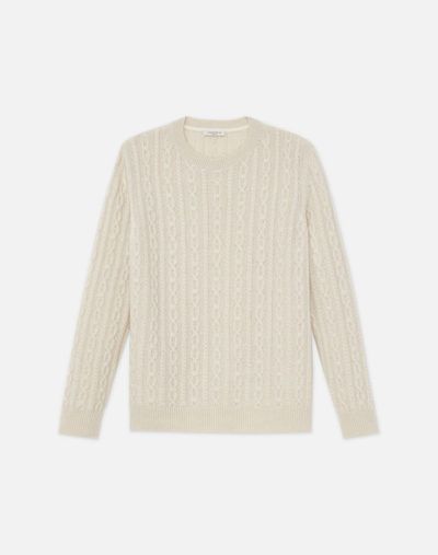 Lafayette 148 Cashmere Cable Sweater In Buff Melange