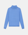 Lafayette 148 Responsible Matte Crepe Turtleneck Sweater In Blue Iris