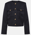 Nili Lotan Maurine Cropped Jacket In Blue