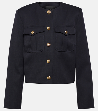 Nili Lotan Maurine Cropped Jacket In Dark Navy