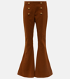 BALMAIN LOW-RISE FLARED COTTON PANTS