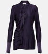 VICTORIA BECKHAM RUFFLED SATIN SHIRT