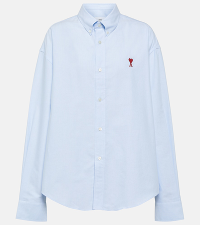 Ami Alexandre Mattiussi Oversized Cotton Shirt In Blue