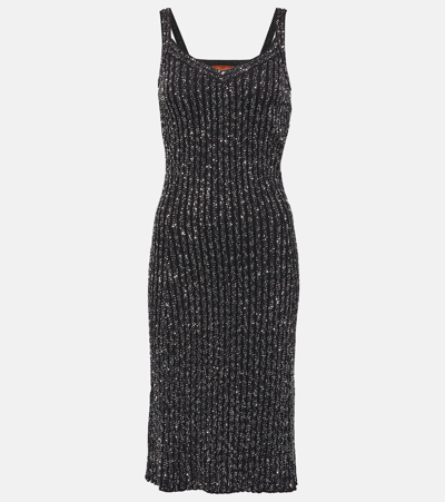 Missoni Sequined Midi Dress In Schwarz