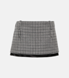 Miu Miu Houndstooth Wool Miniskirt In Multicoloured