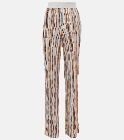 Missoni Sequined Straight Pants In Metallico